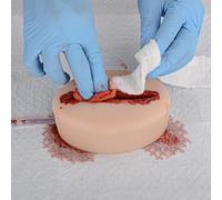 Reusable Silicone Thigh Wound Packing Trainer, Stop The Bleed Bleeding Control Simulator with Laceration Trauma Wound, First Aid Training Model for Military, Medical School and EMT Training