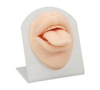 Reusable Silicone Tongue Unit | 3D Realistic Practice Tongue for Piercing Training/Jewelry Display | with Stable Plastic Stand, Flexible & Long - Lasting