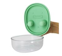 Reusable Snack Box with Charming Silicone Finger Lid for On-the-Go Eating - Ideal for Office or Dorm Use - 4.72 X 3.94 X 2.36in (Green)