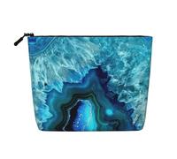 Reusable Snack Bright Aqua Blue Turquoise Print Bags,Large Capacity Travel Toiletry Bag, Makeup Bags with Zipper