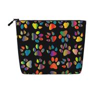 Reusable Snack Colorful Dog Paw Print Bags,Large Capacity Travel Toiletry Bag, Makeup Bags with Zipper