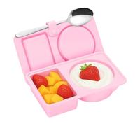 Reusable Snack Containers with Lids | 2 Compartments Salad Dressing Container | Leakproof Foldable Food Snack Box for Lunch Work School Travel Picnic Portion Control