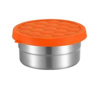 Reusable Snack Containers with Lids - Leakproof Stainless Steel Bowls with Silicone Lid | Small Snack Containers | for Camping Sea Beach Outdoor Travel Work Vacation Offices Long Drive