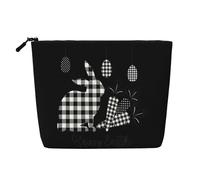 Reusable Snack Happy Easter Print Bags,Large Capacity Travel Toiletry Bag, Makeup Bags with Zipper