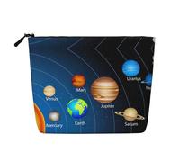 Reusable Snack Outer Space Solar System Print Bags,Large Capacity Travel Toiletry Bag, Makeup Bags with Zipper
