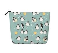 Reusable Snack Penguin Balloon Snowflake Print Bags,Large Capacity Travel Toiletry Bag, Makeup Bags with Zipper