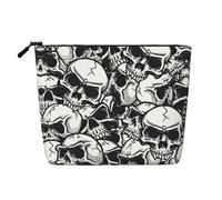 Reusable Snack Skulls Pattern Print Bags,Large Capacity Travel Toiletry Bag, Makeup Bags with Zipper