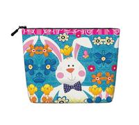 Reusable Snack Spring Happy Easter Holiday Print Bags,Large Capacity Travel Toiletry Bag, Makeup Bags with Zipper