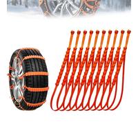 Reusable Snow Chains, Universal Adjustable Snow Tire, Emergency Anti-Skid Cable Tie, Mud Tire Chain, for Ice, Mud, Car SUV Pickup Trucks, Width 145mm-295mm orange 10pcs