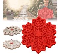 Reusable Snowflake Stepping Stone Mold, 15.7'' Silicone Snowflake Stepping Stone Molds for Concrete, Large Snowflake Concrete Mold for DIY Garden Path and Walkway