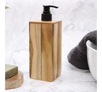 Reusable Soap Dispenser Square Natural Teakwood Wooden Refillable Dispenser