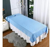 Reusable Spa Massage Bed Sheet, Soft Stripe Massage Bed Cover with Face Hole Beauty Massage SPA Couch Cover Washable Bed Sheet Cover Beauty Massage,Blue,220x120cm/86.6x47.2in