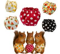 Reusable Squirrel Bunny Diapers 5PCs Cute Washable Nappy Poultry Cloth Pee Pads for Surgery Potty Accidents Small Pet Medium Guinea Pig (Set 2 Medium)