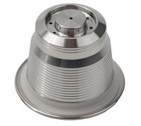 Reusable Stainless Steel Coffee Capsules for Machines - Refillable with Filter Mesh, Permanent Seal, Optimal Flow Rate - Silver, 3.7x2.7cm