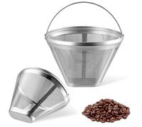 Reusable Stainless Steel Coffee Filter Basket for 8-12 Cups | Durable reusable filter, easy to clean and safe for dishwasher washing