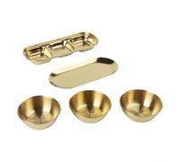 Reusable Stainless Steel Dip Bowls 5-Pc Set Stackable(Gold) | Lightweight construction, rust resistant, silver finish, for easy to carry, perfect for camping