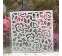 Reusable Stencils,15x15cm Rose Flower Texture Stencils for Painting on Wood,Wall,Furniture,Floor,Layering Templates for Crafts DIY Home Décor