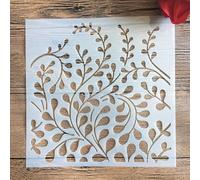 Reusable Stencils,20x20cm Branches Rose Leaf Flower Stencils for Painting on Wood DIY Craft Paint Template for Wall Scrapbook Home Décor Pattern A