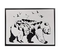 Reusable Stencils,21x29cm Mountain River Bear Layering Stencil for Painting on Wood,Wall,Fabric,Rock,Sign,DIY Art Projects Style 3