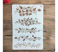 Reusable Stencils,26x18cm Flowers Stencils for Painting on Wood DIY Craft Paint Template for Wall Scrapbook Home Décor Pattern A