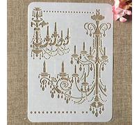 Reusable Stencils,29cm A4 Vintage Palace Chandelier Light Craft Stencils for Painting on Wood,Wall,Canvas,Fabric,Rock,Porch,Sign,DIY Art Projects