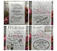 Reusable Stencils,4Pcs 11.42 x 8.27 Inch Love Words Mail Letters Drawing Stencils for DIY Art Craft Wall Canvas Furniture Scrapbook Home Decoration