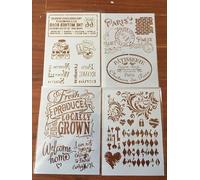 Reusable Stencils,4Pcs 29x21cm Stamp Camera Flowers Stencils for Painting on Wood DIY Craft Paint Template for Wall Scrapbook Home Décor