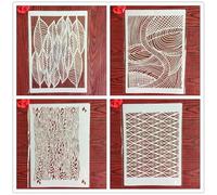 Reusable Stencils,4Pcs A4 29x21cm Vintage Flower Leaf Pattern Layering Stencil for Painting on Wood,Wall,Fabric,Rock,Sign,DIY Art Projects