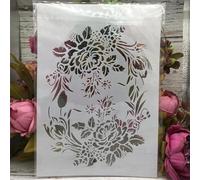 Reusable Stencils,A4 29cm Branch Rose Flower Stencils for Painting on Wood,Wall,Furniture,Floor,Layering Templates for Crafts DIY Home Décor Style F