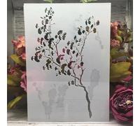 Reusable Stencils,A4 29cm Branch Rose Flower Stencils for Painting on Wood,Wall,Furniture,Floor,Layering Templates for Crafts DIY Home Décor Style L
