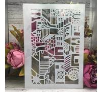 Reusable Stencils,A4 29cm Branch Rose Flower Stencils for Painting on Wood,Wall,Furniture,Floor,Layering Templates for Crafts DIY Home Décor Style H