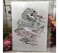 Reusable Stencils,A4 29cm China Dragon Stencils for Painting on Wood,Wall,Furniture,Floor,Layering Templates for Crafts DIY Home Décor