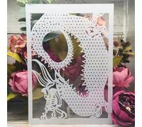 Reusable Stencils,A4 29cm Dragon Myth Totem Stencils for Painting on Wood,Wall,Furniture,Floor,Layering Templates for Crafts DIY Home Décor
