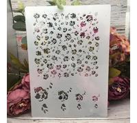 Reusable Stencils,A4 29cm Rose Flower Texture Stencils for Painting on Wood,Wall,Furniture,Floor,Layering Templates for Crafts DIY Home Décor