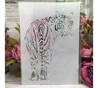 Reusable Stencils,A4 29cm Tiger Walking Stencils for Painting on Wood,Wall,Furniture,Floor,Layering Templates for Crafts DIY Home Décor