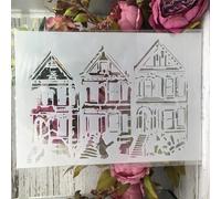 Reusable Stencils,A4 29cm Tree House Buildings Stencils for Painting on Wood,Wall,Furniture,Floor,Layering Templates for Crafts DIY Home Décor