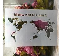 Reusable Stencils,A4 29cm World Map Stencils for Painting on Wood,Wall,Furniture,Floor,Layering Templates for Crafts DIY Home Décor