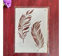 Reusable Stencils,A4 29x21cm Feather Layering Stencil for Painting on Wood,Wall,Fabric,Rock,Sign,DIY Art Projects