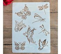 Reusable Stencils,A4 29x21cm Sunflower Butterfly Stencils for Painting on Wood DIY Craft Paint Template for Wall Scrapbook Home Décor Style 7