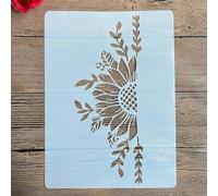 Reusable Stencils,A4 29x21cm Sunflower Butterfly Stencils for Painting on Wood DIY Craft Paint Template for Wall Scrapbook Home Décor Style 2