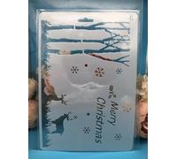 Reusable Stencils,A4 29x21cm Tree Deer Merry Christmas Stencils for Painting on Wood,Wall,Furniture,Floor,Layering Templates for Crafts DIY Home Décor