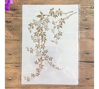 Reusable Stencils,A4 29x21cm Tree Vine Leaves Stencils for Painting on Wood DIY Craft Paint Template for Wall Scrapbook Home Décor Style 7