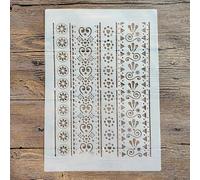 Reusable Stencils,A4 29x21cm Vintage Flower Pattern Stencils for Painting on Wood DIY Craft Paint Template for Wall Scrapbook Home Décor Style 6