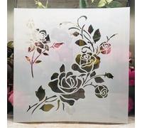 Reusable Stencils for Painting,30x30cm Rose Flowers Stencils for Painting on Wood, Canvas, Paper, Fabric,Rock,DIY Art and Craft Stencils