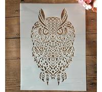 Reusable Stencils for Painting,35x26cm Large Mandala Fat Owl Stencils for Painting on Wood Stencil Crafts DIY Drawing Templates Home Decor