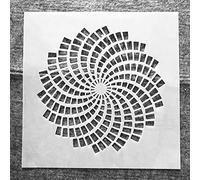 Reusable Stencils for Painting on Wood,30x30cm Geometry Windmill Cyclone Drawing Stencil Templates for Scrapbooking Art Supplies Wall Décor