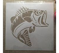 Reusable Stencils for Painting on Wood,30x30cm Salmon Fish Drawing Stencil Templates for Scrapbooking Art Supplies Wall Décor