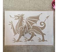 Reusable Stencils for Painting on Wood,A4 29cm Welsh Dragon Drawing Stencil Templates for Scrapbooking Art Supplies Wall Décor
