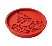 Reusable Stepping Stone 30cm Art Shape Red Concrete Garden Path Template | Made for easy DIY concrete casting with customizable finish for unique outdoor decor red for durable material 30x30x3cm