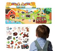 Reusable Sticker Book - Dinosaur Themed Activity Book, Interactive Dinosaur Scene Creation Album | Early Learning Skill Development